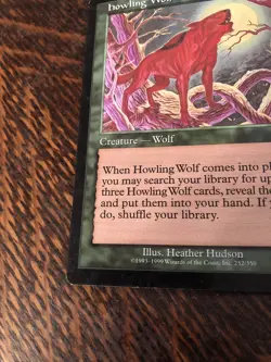 MTG Magic The Gathering Howling Wolf Creature 252 / 350 1999 Heather Hudson - Image 5