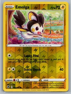 2022 Pokemon TCG Emolga SWSH12 Silver Tempest 054/195 Common Reverse Holofoil - Image 1