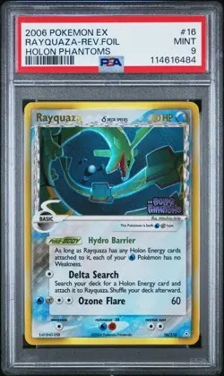 2006 Pokemon Rayquaza Holon Phantoms Stamp Reverse Foil Holo #16 PSA 9 MINT - Image 1