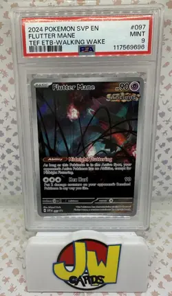 2024 POKEMON SVP EN BLACK STAR PROMO FLUTTER MANE #097 ETB WALKING WAKE PSA 9 - Image 1