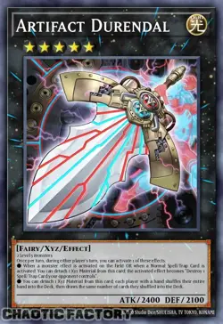 YUGIOH JUSH-EN057 Artifact Durendal Super Rare 1st Edition NM - Image 1