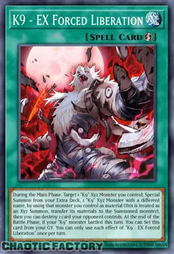 YUGIOH JUSH-EN039 K9-X Forced Release Super Rare 1st Edition NM - Image 1