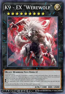 YUGIOH JUSH-EN037 K9-X Werewolf Super Rare 1st Edition NM - Image 1