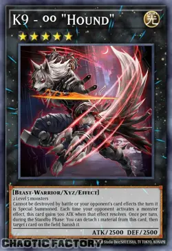 YUGIOH JUSH-EN036 K9-OO Hound Super Rare 1st Edition NM - Image 1
