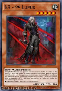 YUGIOH JUSH-EN034 K9-OO Lupis Ultra Rare 1st Edition NM - Image 1