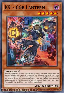 YUGIOH JUSH-EN033 K9-66B Lantern Super Rare 1st Edition NM - Image 1