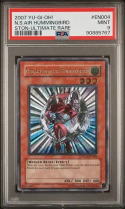 2007 YUGIOH STON-EN004 NEO-SPACIAN AIR HUMMINGBIRD ULTIMATE PSA 9 MINT #90885767 - Image 1