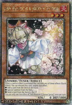 YUGIOH Quarter Century Secret Rare RA01-EN008 Ash Blossom & Joyous Spring 1st Ed - Image 1