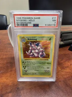 Nidoking Shadowless PSA 7 Base Set 11/102 Holo 1999 Pokemon TCG Card Graded - Image 1