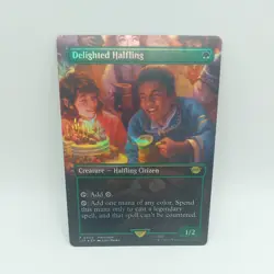 Delighted Halfling - MTG - Lord of the Rings - Borderless Foil - Promo - Image 1