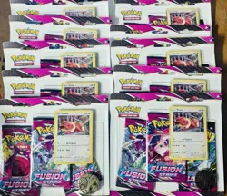 10x Pokemon TCG Sword & Shield Fusion Strike 3-Pack Blister Eevee 30 packs Total - Image 1