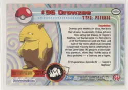 Drowzee Silver Foil Topps Pokemon TV Animation Edition Series 2 #96 2000 tv5 - Image 2