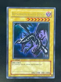 Rotaugiger Blauer Drache SDJ-G001 1st Auflage Ultra Rare Deutsch NM YUGIOH - Image 1