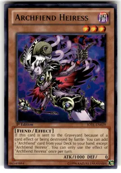 Yugioh Archfiend Heiress JOTL-EN029 Rare 1st Ed NM - Image 1