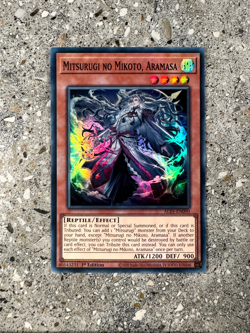 Yugioh TCG Mitsurugi no Mikoto, Aramasa ALIN-EN090 Super Rare 1st Edition NM-M - Image 1