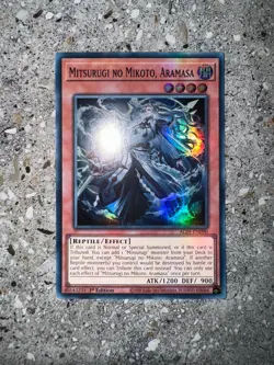 Yugioh TCG Mitsurugi no Mikoto, Aramasa ALIN-EN090 Super Rare 1st Edition NM-M - Image 3