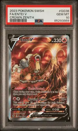 PSA 10 Entei V GG36/GG70 Crown Zenith Ultra Rare Pokemon Card GEM MINT - Image 1