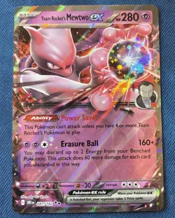 Team Rocket's Mewtwo ex - Pokemon TCG Destined Rivals Double Rare Card 081/182 - Image 1