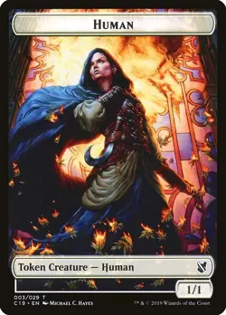 Human Token 10x - White- Hayes Art - C19 Commander 2019 - MTG Magic NM - Image 1