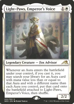 MTG Light-Paws, Emperor's Voice (025) *Non-Foil* Kamigawa: Neon Dynasty MT/NM - Image 1