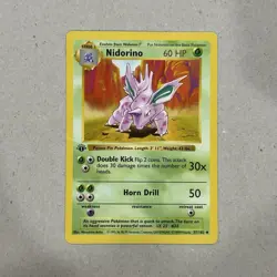 Pokemon Nidorino 37/102 WotC Base Set Shadowless 1st Edition Uncommon MP - Image 1