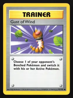 Pokemon Gust of Wind/102 WotC Base Set Shadowless Unlimited MP - Image 1