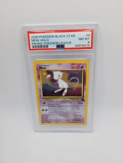 2000 POKEMON PROMO BLACK STAR POKEMON LEAGUE #9 MEW-HOLO PSA 8 - Image 1