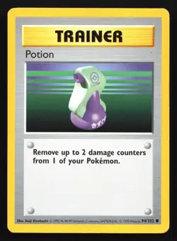 Pokemon Potion 94/102 WotC Base Set Shadowless Unlimited MP - Image 1