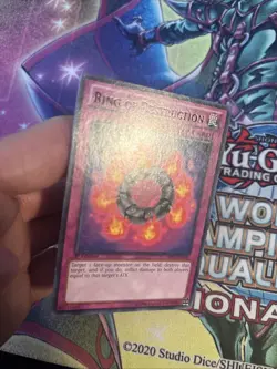 (YBL) Yugioh - Ring Of Destruction (Black Text Rare) (1st Edition) BP01-EN050 LP - Image 2
