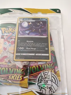 Pokemon TCG Sword & Shield Evolving Skies 3 Pack Blister + Umbreon Promo Card 820650808814 - Image 2