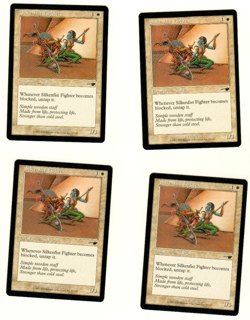 Set Of 4 Silkenfist Fighter Nemesis Magic The Gathering Card - Image 1