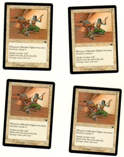 Set Of 4 Silkenfist Fighter Nemesis Magic The Gathering Card - Image 3