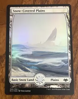MTG Snow-Covered Plains FOIL Modern Horizons Lightly Played Land LP - Image 1