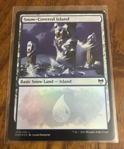 MTG Snow-covered Lands Lot Of 5 - One Foil - Island 3x Plains 2x Light Play LP - Image 2