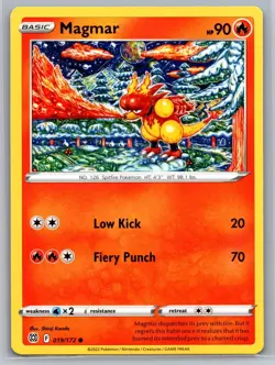2022 Pokemon TCG Magmar SWSH09 Brilliant Stars 019/172 Common - Image 1