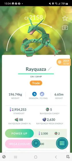 Pokemon Go Legendary Rayquaza ( Normal ) - Image 1