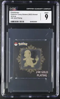 CGC 9 Charmander Candy Stickers 24K Gold Plating Pokemon - Image 1