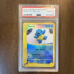 PSA 10 GEM MINT Squirtle 131/165 REVERSE HOLO Expedition Pokemon Pop 13 - Image 1