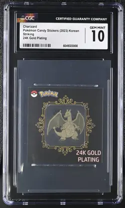 CGC 10 Charizard Candy Stickers 24K Gold Plating Pokemon - Image 1
