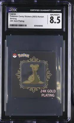 CGC 8.5 Lapras Candy Stickers 24K Gold Plating Pokemon - Image 1
