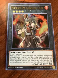 Number 59: Crooked Cook DRL3-EN025 - 1st Edition - Ultra Rare Yugioh TCG LP - Image 1