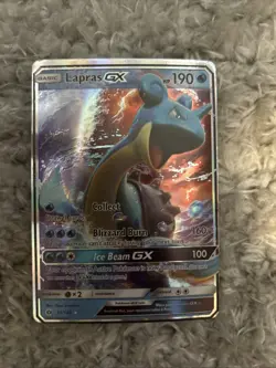 Pokemon TCG Lapras GX Holo Ultra Rare Card Sun & Moon Base Set 35/149 - Image 1