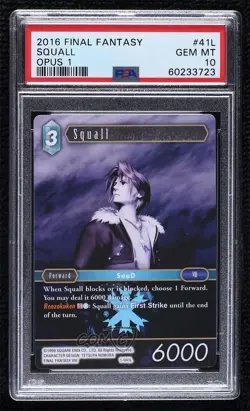 2016 Final Fantasy Trading Card Game: Opus 1 Collection Squall PSA 10 0oq0 - Image 1