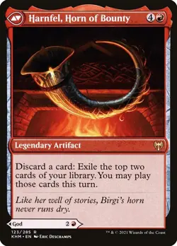 Birgi, God of Storytelling / Harnfel, Horn of Bounty - MTG Kaldheim - NM #123 - Image 2