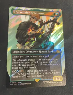 The Wandering Minstrel (Borderless) (Surge Foil) MTG Final Fantasy Foil NM - Image 1