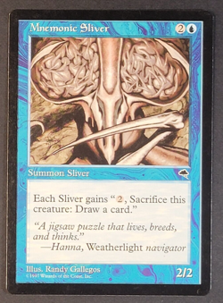 MTG - 1x Mnemonic Sliver- Tempest - Light Play LP - Vintage Blue Uncommon, Magic - Image 1