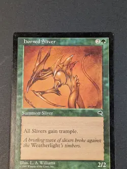 MTG - 1x Horned Sliver - Tempest - LP - Vintage - Magic The Gathering - 1997 - Image 3