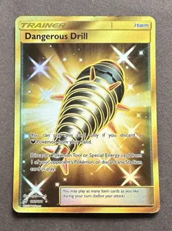 Pokemon TCG - Dangerous Drill 192/181 Team Up Gold Secret Rare Full Art Holo NM - Image 1