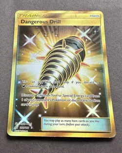 Pokemon TCG - Dangerous Drill 192/181 Team Up Gold Secret Rare Full Art Holo NM - Image 2