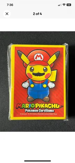 Mario Pikachu 64 Sleeves Japanese Pokemon Center Exclusive Sealed - Image 1